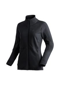 Fleecejacke Maier Sports "Sinaia W", Damen, Gr. 42, schwarz, 100% Polyester, hoch geschlossener Ausschnitt, Jacken Fleecejacke, Damen Midlayer, atmungsaktiv schnelltrocknend, Full-Zip, Regular Fit