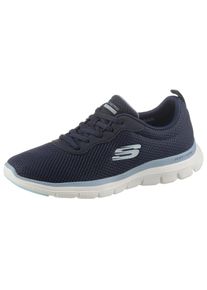 Sneaker Skechers "FLEX APPEAL 4.0 BRILLINAT VIEW", Damen, Gr. 41, blau (navy), Lederimitat, Textil, Schuhe Sneaker, Freizeitschuh, Halbschuh, Schn&uuml;rschuh mit Air Cooled Memory Foam, Topseller