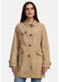 Trenchcoat Manisa, Damen, Gr. 42, beige (sand), Obermaterial: 100% Polyester. Futter: 100% Polyester, unifarben, regular fit ca. Mitte Oberschenkel, ohne Ausschnitt, mit Riegel 2-Knopf-Manschette, M&auml;ntel Trenchcoat, mit Koller