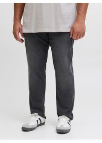 Jack & Jones PlusSize Slim-fit-Jeans "JJIGLENN JJORIGINAL MF 071 NOOS PLS", Herren, Gr. 46, L&auml;nge 30, blau (schwarz denim), Denim/Jeans, Obermaterial: 76% Baumwolle, 22% Polyester, 2% Elasthan, JACK & JONES PLUSSIZE, Abriebeffekte, slim fit kn&ouml;chellang, Jeans Slim-fit-Jeans