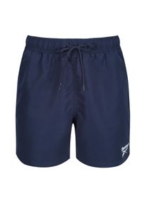 Badeshorts Reebok "Yale", Herren, Gr. M, N-Gr, blau (vector navy), Microfaser, Polyester, clean, unifarben, Badehosen Badeshorts, mit Kordelzug und elastischem Bund, mit Logo, basic