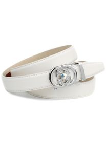 Lederg&uuml;rtel Anthoni Crown, Damen, Gr. 95, wei&szlig;, Leder, unifarben, G&uuml;rtel Lederg&uuml;rtel, Eleganter Klassiker in schwarz mit Glitzersteinen
