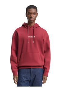 Hoodie Tom Tailor Denim, Herren, Gr. S, burnt russet, Sweatware, Obermaterial: 70% Baumwolle, 30% Polyester, relaxed fit taillenbedeckt, B&uuml;ndchen, Sweatshirts Hoodie, mit Logo Print