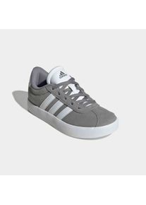 Sneaker adidas Sportswear "VL COURT 3.0", M&auml;dchen, Gr. 33, grau (grau three, cloud wei&szlig;, grau two), Leder, Synthetik, Schuhe Sneaker, inspiriert vom Design des adidas samba, f&uuml;r Kinder & Jugendliche