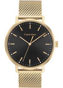 Quarzuhr Calvin Klein "MODERN", gold (goldfarben), Armbanduhren, Damen, Quarzuhr, Armbanduhr, Herrenuhr, Mineralglas, Edelstahlarmband, analog