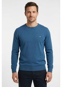 Strickpullover Fynch-Hatton "Fynch-Hatton Langarmpullover", Herren, Gr. XXL, blau (azure), Strick, Obermaterial: 100% Baumwolle, unifarben, normal h&uuml;ftbedeckend, Rundhals, Flachstrickb&uuml;ndchen, Pullover Strickpullover, mit Logostickerei