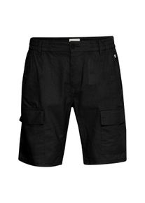 Shorts Blend "Shorts BHWoven", Herren, Gr. M, N-Gr, schwarz, Obermaterial: 51% Leinen LI. 49% Baumwolle CO., Hosen Shorts