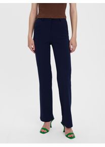 V&eacute;ro Moda Anzughose VERO MODA "VMZAMIRA MW SLIM STRAIGHT PANT NOOS", Damen, Gr. XL, L&auml;nge 30, navy blazer, Web, Obermaterial: 95% Polyester, 5% Elasthan, unifarben, normal, Hosen Anzughose, mit G&uuml;rtelschlaufen