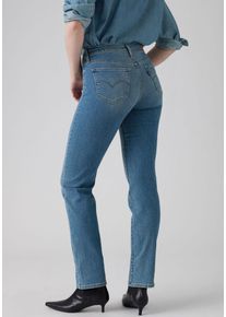 Levi's Gerade Jeans LEVI'S "314 Shaping Straight", Damen, Gr. 27, L&auml;nge 32, eternal indigo mid, Denim/Jeans, Obermaterial: 80% Baumwolle, 19% Polyester, 1% Elasthan, gerade lang, Jeans Gerade Jeans, mit Stretch