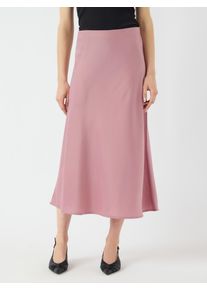 Midirock Y.A.S "YASPELLA HW MIDI SKIRT S. NOOS", Damen, Gr. XL (42), lila (lilas), Web, Obermaterial: 97% Polyester, 3% Elasthan, unifarben, regular fit wadenlang, R&ouml;cke Midirock