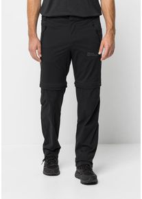 Trekkinghose Jack Wolfskin "GLASTAL ZIP OFF PANTS M", Herren, Gr. 46, Normalgr&ouml;&szlig;en, schwarz, OBERSTOFF: 94% POLYAMID, 6% ELASTHAN. LINING: 100% POLYESTER, Hosen Trekkinghose