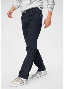 Gerade Jeans Wrangler "Texas", Herren, Gr. 46, L&auml;nge 34, blau (blau schwarz), Denim/Jeans, Obermaterial: 82% Baumwolle, 15% Polyester, 3% Elasthan, overdyed, Basic, regular fit lang, Jeans Gerade Jeans