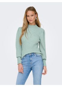 Strickpullover Only "ONLKATIA L/S HIGHNECK PULLOVER KNT NOOS", Damen, Gr. S, grau (gray mist detail:melange), Strick, Obermaterial: 50% Viskose, 27% Nylon, 23% Polyester, meliert, regular fit normal, hoch geschlossener Ausschnitt, Rippb&uuml;ndchen, Pullover Strickpullover, Viskosemischung