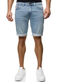 Shorts INDICODE "INDelmare", Damen, Gr. XL, N-Gr, blau (icy blau), Web, Obermaterial: 77% Baumwolle, 21% Polyester, 2% Elasthan, unifarben, regular fit knielang, Hosen Shorts