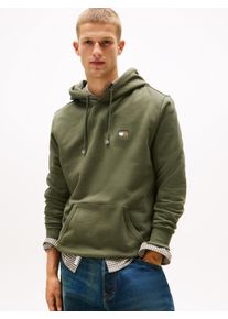 Hoodie Tommy Jeans "TJM REG BADGE HOODIE EXT", Herren, Gr. L, pewter gr&uuml;n tonal, Sweatware, Obermaterial: 100% Baumwolle, regular fit h&uuml;ftlang, Rundhals, eingesetzt,&Auml;rmel ohne &Auml;rmelschlitz Rippb&uuml;ndchen, Sweatshirts Hoodie, Mit Rundhalsausschnitt