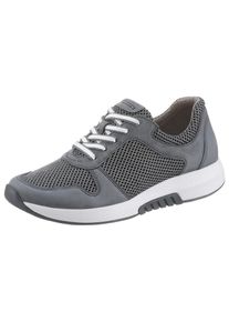 Keilsneaker ROLLINGSOFT, Damen, Gr. 44, grau, Nubukleder, Textil, Schuhe Keilsneaker, Freizeitschuh, Halbschuh, Schn&uuml;rschuh mit Logo an der Ferse