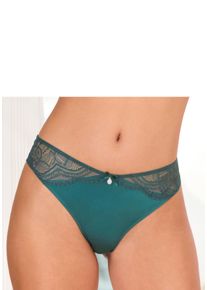 Tanga Nuance "Vivianna", Damen, Gr. 32/34, gr&uuml;n (tannengr&uuml;n), Microfaser, Obermaterial: 88% Polyamid, 12% Elasthan, figurbetont, Unterhosen Tanga, mit feinen Spitzen-Details
