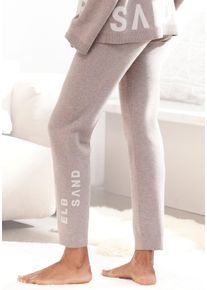 Strickhose ELBSAND, Damen, Gr. 44/46, N-Gr, grau (taupe), Feinstrick, Obermaterial: 50% Viskose, 28% Polyester, 22% Nylon, meliert, bequem lang, Hosen Strickhose, aus weichem Strick, Loungewear, Topseller