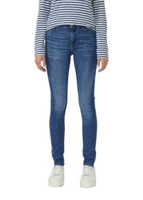 Skinny-fit-Jeans s.Oliver "IZABELL", Damen, Gr. 46, L&auml;nge 30, mid blau washed, Denim/Jeans, Obermaterial: 84% Baumwolle, 14% Polyester, 2% Elasthan, skinny fit lang, Jeans Skinny-fit-Jeans, in coolen, unterschiedlichen Waschungen