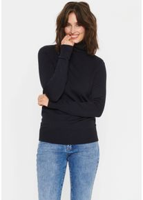 Rollkragenpullover Saint Tropez "J2046, MilaSZ Rollneck", Damen, Gr. S, blau (night sky), Strick, Obermaterial: 80% Viskose, 20% Polyamid, unifarben, normal normal, Rundhals, Rippb&uuml;ndchen, Pullover Rollkragenpullover, Viskosemischung, Classic fit