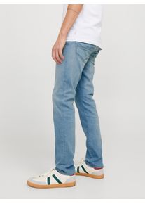 Jack & Jones PlusSize Slim-fit-Jeans "JJIGLENN JJFOX AM 496 NOOS PLS", Herren, Gr. 46, L&auml;nge 34, blau (blau denim), Denim/Jeans, Obermaterial: 70% Baumwolle, 28% Polyester, 2% Elasthan, JACK & JONES PLUSSIZE, Abriebeffekte, slim fit kn&ouml;chellang, Jeans Slim-fit-Jeans