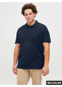 Jack & Jones PlusSize Poloshirt "JJEAUSTIN POLO SS NOOS PLS", Herren, Gr. 6XL, blau (navy blazer detail:classic), Jersey, Obermaterial: 58% Polyester, 40% Baumwolle, 2% Elasthan, JACK & JONES PLUSSIZE, unifarben, regular fit normal, Shirts Poloshirt, mit Polokragen