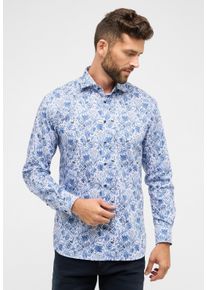 Langarmhemd Eterna "MODERN FIT", Damen, Gr. 41, Normalgr&ouml;&szlig;en, blau, Twill, 100% Baumwolle, tailliert, Manschette, Hemden Langarmhemd, NON IRON (b&uuml;gelfrei)