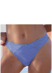 String Nuance, Damen, Gr. 40/42, kornblume, blau, Spitze, Obermaterial: 91% Polyamid, 9% Elasthan, Unterhosen String, aus edler, leicht transparenter Spitze
