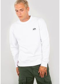 Sweatshirt Alpha Industries "Basic Sweater small Logo", Herren, Gr. XL, wei&szlig;, angeraute Sweatware, Obermaterial: 80% Baumwolle, 20% Polyester, bedruckt, normal normal, Rundhals, Rippb&uuml;ndchen, Sweatshirts Sweatshirt, Baumwollmischung, regular fit