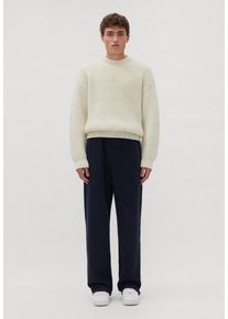 Strickpullover STUDIO SEIDENSTICKER "Studio", Herren, Gr. XL, beige (ecru), 100% Wolle, unifarben, regular fit, Rundhals, Pullover Strickpullover, Langarm Rundhals Uni