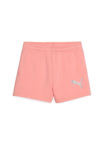 Trainingsshorts Puma "ESS METALLIC SHORTS TR G", M&auml;dchen, Gr. 164, N-Gr, pink (pink fruit), Sweatware, Obermaterial: 68% Baumwolle, 32% Polyester, bedruckt, regular fit kurz, Hosen Trainingsshorts, sportlicher Stil, f&uuml;r Jugendliche, mit metallischem Logo