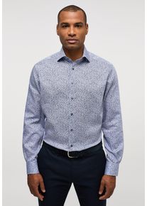 Langarmhemd Eterna "MODERN FIT", Damen, Gr. 42, Normalgr&ouml;&szlig;en, blau, Twill, 100% cotton, tailliert, Manschette, Hemden Langarmhemd, NON IRON (b&uuml;gelfrei)