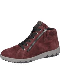 Waldl&auml;ufer Sneakerboots WALDL&Auml;UFER "H-TERESA", Damen, Gr. 7,5 (41), rot (bordeaux), Nappaleder, Veloursleder, unifarben mit Farbeinsatz, Schuhe Sneakerboots, Schn&uuml;rboots, Stiefelette, Bequemschuh in Komfortweite H (= sehr weit)