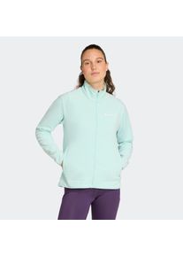 Fleecejacke adidas terrex "MULTI", Damen, Gr. XL, blau (semi flash aqua), Obermaterial: 100% Polyester, normal, Jacken Fleecejacke