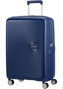 Hartschalen-Trolley American Tourister "SOUNDBOX, in verschiedenen Farben und Gr&ouml;&szlig;en", Damen, Gr. B/H/T: 47cm x 67cm x 29cm 71,5 l, blau (midnight navy), Polypropylen, unifarben, Koffer Hartschalen-Trolley, Reisekoffer Trolley Aufgabegep&auml;ck TSA-Zahlenschloss Volumenerweiterung