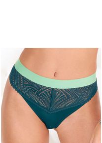 String s.Oliver "Clemence", Damen, Gr. 36/38, gr&uuml;n, salbei, Spitze, Obermaterial: 87% Polyamid, 13% Elasthan, k&ouml;rpernah, Unterhosen String, mit modischem Bund und graphischer Spitze