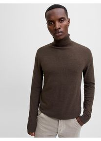 Jack & Jones Rollkragenpullover JACK & JONES "JJEEMIL KNIT ROLL NECK NOOS", Herren, Gr. S, mulch detail:twist, Strick, Obermaterial: 60% Baumwolle, 20% Nylon, 20% Viskose, unifarben, regular fit normal, Rundhals, Rippb&uuml;ndchen, Pullover Rollkragenpullover, Baumwollmischung, regular fit