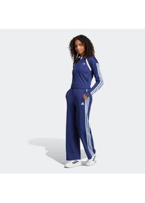 Trainingsanzug adidas Sportswear "W TEAMSPORT TS", Damen, Gr. XS, blau (dunkelblau), Obermaterial: 53% Baumwolle, 47% Polyester, Sportanz&uuml;ge Trainingsanzug, Jacke schmal geschnitten; Hose regul&auml;r geschnitten, hoher Bund