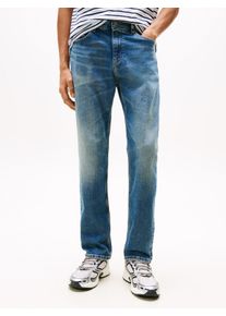 Slim-fit-Jeans Tommy Jeans "Ryan Regular Slim Straight", Herren, Gr. 32, L&auml;nge 32, blau (denim schwarz3), Denim/Jeans, Obermaterial: 99% Baumwolle, 1% Elasthan, unifarben, regular fit lang, Jeans Slim-fit-Jeans, Slim‑Straight‑Jeans aus hochwertigem Denim regul&auml;rer Leibh&ouml;he