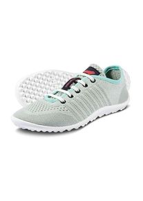 Barfu&szlig;schuh Leguano "GO", Damen, Gr. 41, grau (grau, mint), Textil, Schuhe Barfu&szlig;schuh, mit praktischer Schn&uuml;rung, Freizeitschuh, Halbschuh, Schn&uuml;rschuh