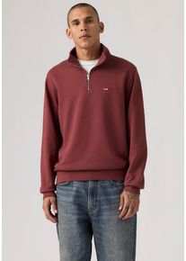 Levi's Sweatshirt LEVI'S "ORIGINAL HM 1/4 ZIP", Herren, Gr. XL, oxblood, Sweatware, Obermaterial: 100% Baumwolle, bestickt, unifarben, regular fit h&uuml;ftlang, Rundhals, Flachstrickb&uuml;ndchen, Sweatshirts Sweatshirt, mit Troyer-Kragen und Logo-Stickerei