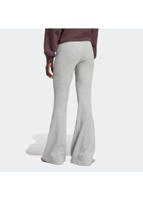 Leggings adidas originals "ESSENTIALS RIB FLARED", Damen, Gr. M, N-Gr, grau (medium grau heather, normal, gr.), Obermaterial: 46% Baumwolle, 45% Viskose, 9% Elasthan, Hosen Leggings, mit ausgestelltem Bein und Ripp Optik, hoher Bund