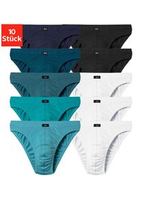 H.I.S. Slip H.I.S "Herren Minislip", Herren, Gr. 3 (XS), 10 Stk., bunt (hellblau, hellpetrol, petrol, dunkelpetrol, navy, wei&szlig;, schwarz), Jersey, Obermaterial: 95% Baumwolle, 5% Elasthan, unifarben, k&ouml;rpernah, Unterhosen Slip, in Baumwoll-Mix