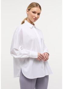Shirtbluse Eterna "OVERSIZE FIT", Damen, Gr. 42, wei&szlig;, 79% Baumwolle, 3% Elasthan, 18% Polyamid, Blusen Shirtbluse, EASY IRON (b&uuml;gelleicht)