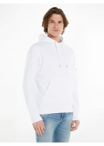 Kapuzensweatshirt Calvin Klein Jeans "BADGE HOODIE", Herren, Gr. XL, wei&szlig;, Sweatware, Obermaterial: 100% Baumwolle, regular fit, B&uuml;ndchen, Sweatshirts Kapuzensweatshirt, mit Logopatch