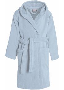 Kinderbademantel Seahorse "Seahorse Pure" Gr. 110, blau (hellblau), L:72cm, Velours, Hausm&auml;ntel, Kinderbademantel, Langarm, aufgesetzte Taschen