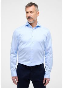 Langarmhemd Eterna "SLIM FIT", Damen, Gr. 44, Normalgr&ouml;&szlig;en, blau (hellblau), Twill, 100% Baumwolle, schmal, Manschette, Hemden Langarmhemd, EASY IRON (b&uuml;gelleicht)