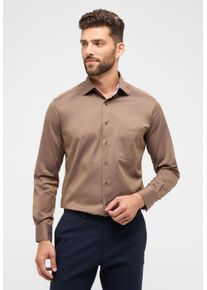 Langarmhemd Eterna "MODERN FIT", Damen, Gr. 39, Normalgr&ouml;&szlig;en, chestnut, Twill, 100% cotton, tailliert, Manschette, Hemden Langarmhemd, NON IRON (b&uuml;gelfrei)