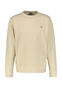Sweatshirt Lerros, Herren, Gr. XL, wei&szlig; (bone wei&szlig;), Sweatware, Obermaterial: 100% Baumwolle, unifarben, regular fit taillenbedeckt, Rundhals, Rippb&uuml;ndchen, Sweatshirts Sweatshirt, mit Logo Stickerei