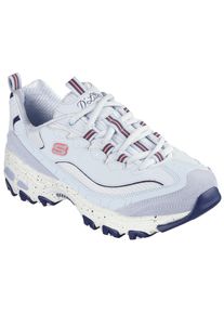 Sneaker Skechers "D'LITES-BOLD VIEWS", Damen, Gr. 35, blau (hellblau), Leder, Textil, Schuhe Sneaker, Freizeitschuh, Halbschuh, Schn&uuml;rschuh mit Air-Cooled Memory Foam